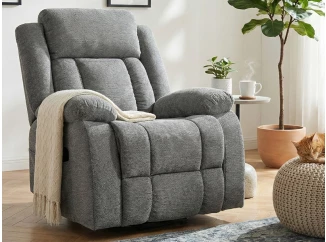 Kreslo s elektrickým polohovaním Christine, šedá látka