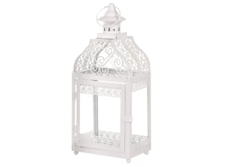 Kovový lampáš Mirja 37 cm, biela antik