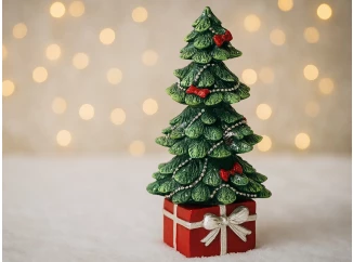 Dekkorácia Vianočný stromček 15 cm, zelená