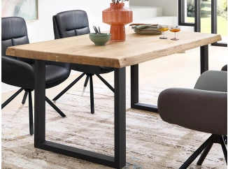 Jedálenský stôl z dubového dreva Chris U, 160x90 cm