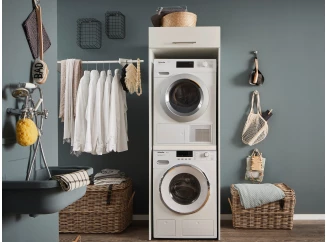 Skriňa na práčku a sušičku Mr. Sauber, biela