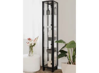 Vitrína so zrkadlom Elba, 33 cm, čierna