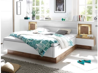 Posteľ s nočnými stolíkmi Capri 180x200 cm, dub wotan/biela