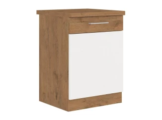 Dolná kuchynská skrinka Vigo, dub lancelot / biely lesk, šírka 60 cm