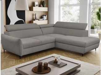Rohová sedacia súprava Othello, myšia šedá látka, pravý roh