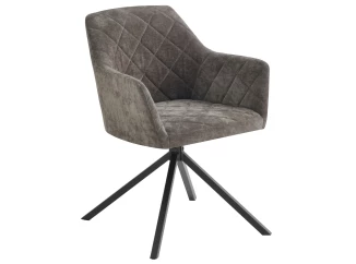 Otočná jedálenská stolička Patti, šedo-hnedá látka