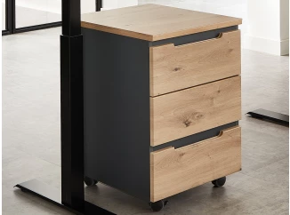 Úložný kontajner sozásuvkami Memphis, dub artisan/grafit