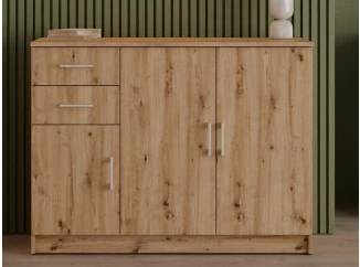 Komoda 3-dverová Universal, 118 cm, dub artisan