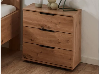 Nočný stolík s 3 zásuvkami Nadja, dub artisan