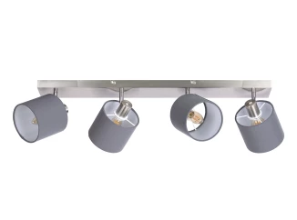 Stropné osvetlenie Atlanta, šedá látka, 4 svietidlá