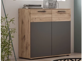 Skrinka Mason 80 cm, dub/šedá