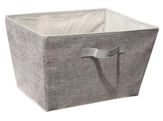 Úložný box 30x30x30 cm, svetlo šedý textil