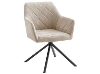Otočná jedálenská stolička Patti, béžová látka