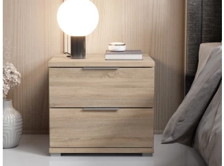 Nočný stolík s 2 zásuvkami Smilla, výška 43 cm, dub sonoma