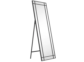 Zrkadlo v čiernom ráme Malaga, univerzálne na zavesenie/stojacie