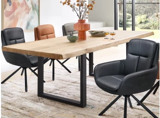 Jedálenský stôl z dubového dreva Chris U, 240x100 cm