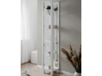 Vitrína so zrkadlom Elba, 33 cm, biela