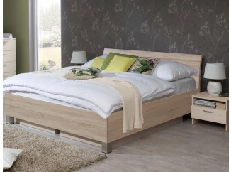 Posteľ Ela 180x200 cm,dub Sonoma, s roštami  a perinákmi
