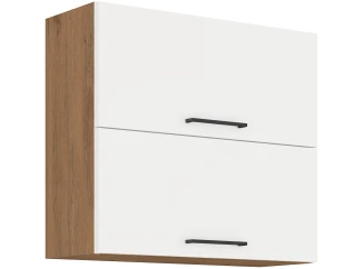 Horná kuchynská skrinka Vigo 80GU-72, dub lancelot / biely lesk, šírka 80 cm