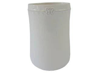 Váza s motýlikom 23 cm, biela