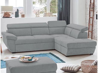Rohová sedacia súprava Speedway, svetlo šedá látka, pravý roh