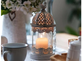 Lampáš Eglo 25 cm, biela antik s vtáčikom