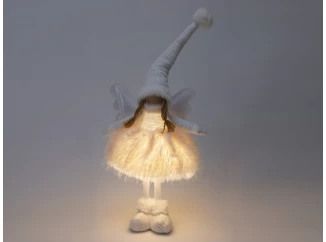 Vianočná dekorácia Svetelný andel 50 cm, biely
