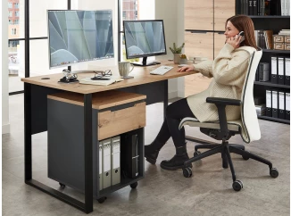 Písací stôl Memphis, 170 cm, dub artisan/grafit