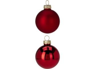 Vianočné ozdoby 16 ks, sklenené gule červené