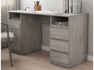 Písací stôl so 3 zásuvkami Carlos, šedý beton