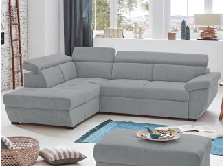 Rohová sedacia súprava Speedway, svetlo šedá látka, ľavý roh
