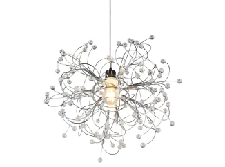 Luster Gloria 52 cm, lesklý chróm, imitácia krištáľov