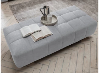 Obdĺžníkový taburet 7589, svetlo šedá látka