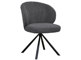 Otočná jedálenská stolička Beatris, tmavo šedá štruktúrovaná látka