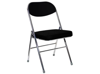 Skladacia stolička Liana, čierna ekokoža