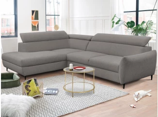 Rohová sedacia súprava Othello, myšia šedá látka, ľavý roh
