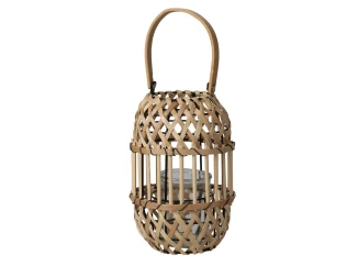 Drevený lampáš 15x22 cm, prírodná hnedá