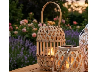 Drevený lampáš 15x22 cm, prírodná hnedá