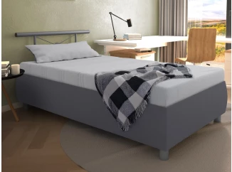 Posteľ s matracom Caribic 110x200 cm, svetlo šedá/šedá látka