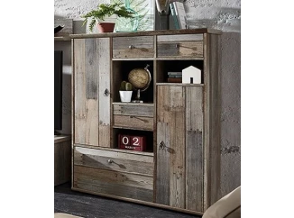 Vysoká komoda Bonanza, vintage optika