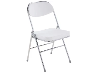Skladacia stolička Liana, biela ekokoža