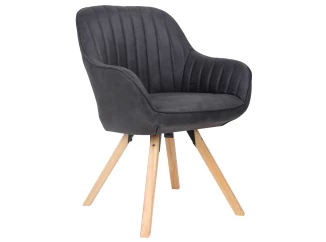 Jedálenská stolička Chrissy, antracitová vintage látka