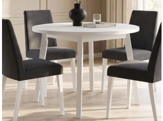 Okrúhly jedálenský stôl Norveg 100 cm, bielená borovica/biely