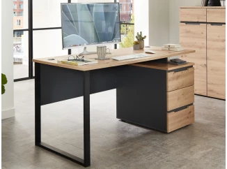 Písací stôl so zásuvkami Memphis 150 cm, dub artisan/grafit