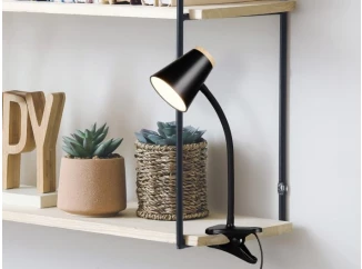 Čítacia lampička so štipcom LED Pongo, čierna