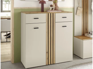 Skrinka s policami/botník Lima, béžová kašmír/dub evoke