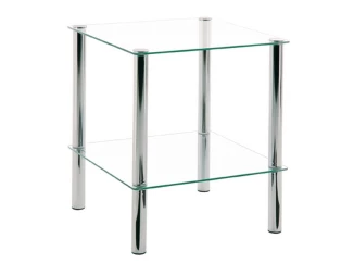 Prístavný stolík Erden, kov/sklo