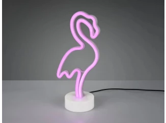 Stolná LED lampa Plameniak, biela