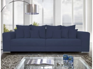 Široká pohovka Rosa, tmavo modrá látka