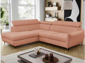 Rohová sedacia súprava Othello, lososová látka, ľavý roh